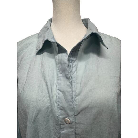 Nic + Zoe Blue Crinkle Shirt Button Up NWT Size M - Picture 9 of 15